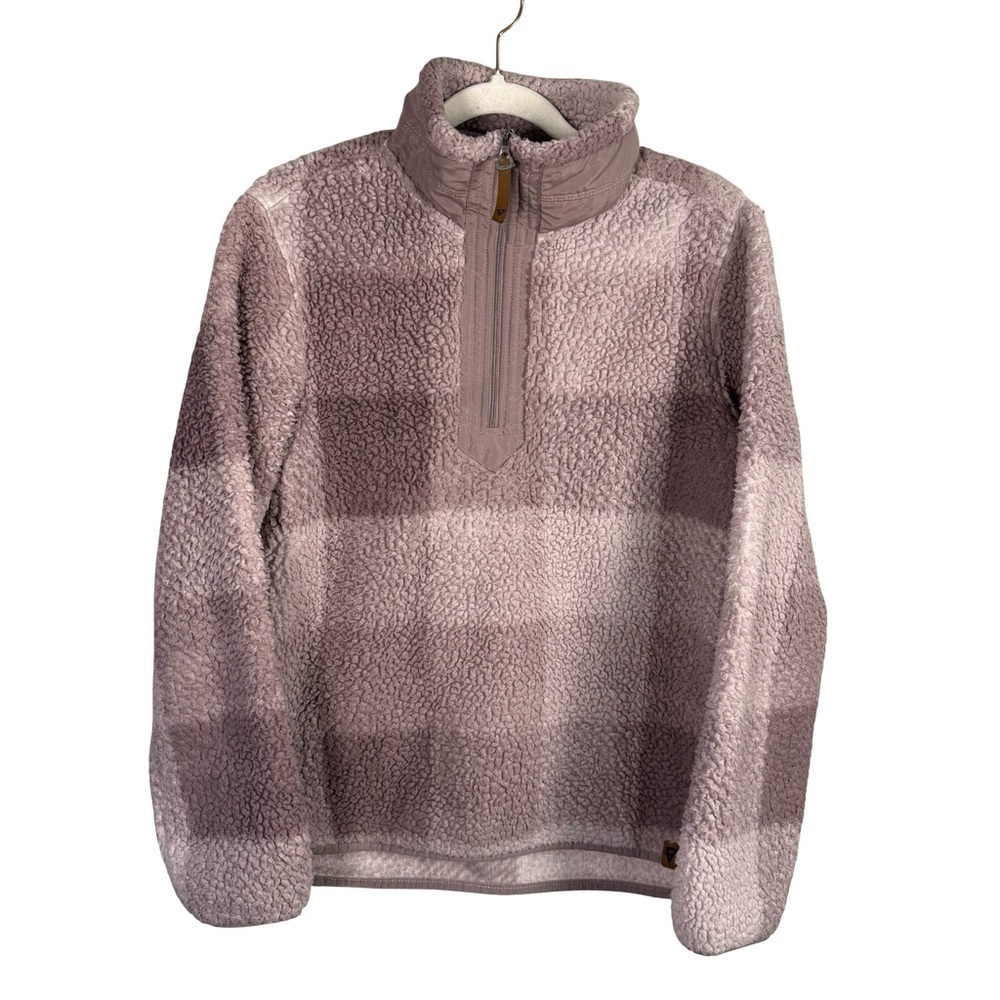 LIV Outdoor Cozy Plaid Quarter-Zip Sherpa Pullover Size S Cozy Hiking Outdoor